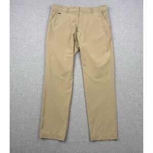 Lacoste Sport Pants Mens 36x31 Beige Tan Performance Stretch Golf Lightweight